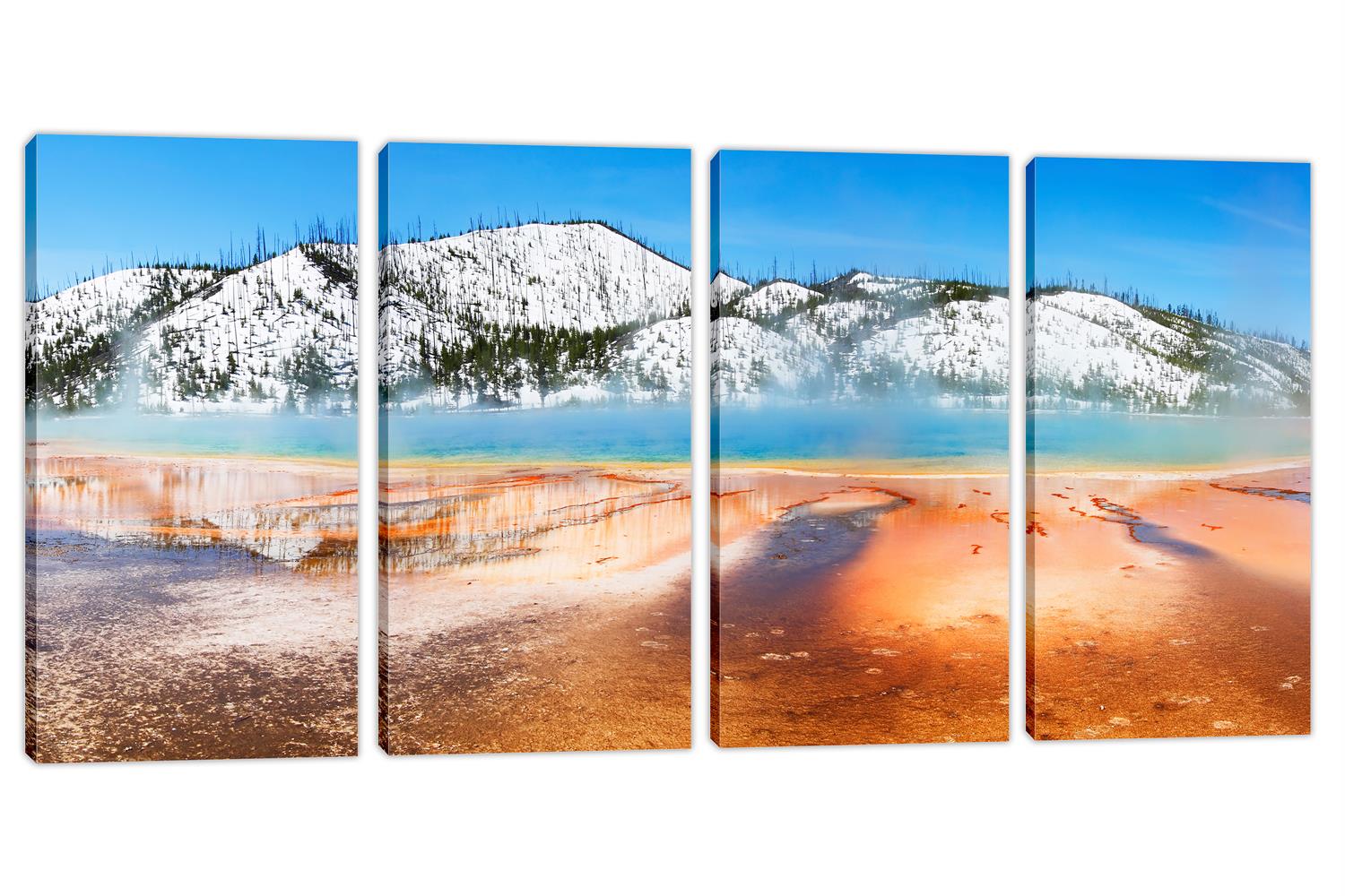 Yellowstone National Park Canvas Print Wall Art. 4 Panel Split, Decor ...